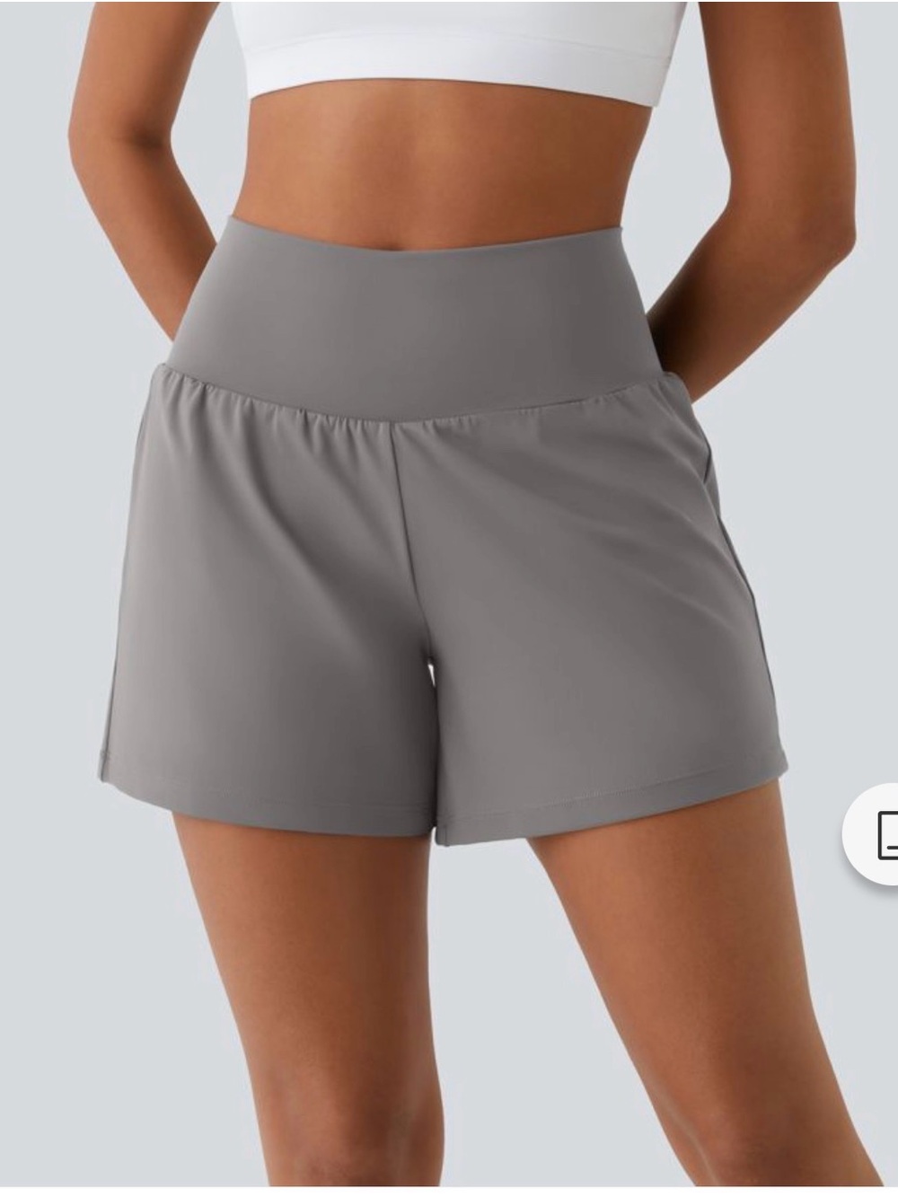 Halara SoftlyZero Airy High waisted 2 in 1 yoga shorts 5” inseam Gray Sz L